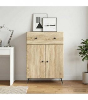vidaXL Sideboard Sonoma Oak 66 x 34.5 x 90 cm Engineered Wood — V0672122529