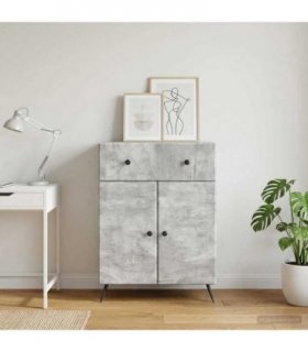 vidaXL Sideboard Concrete Grey 66 x 34.5 x 90 cm Engineered Wood — V0672122530