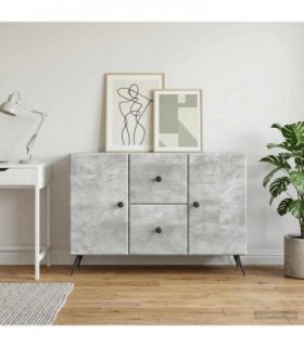 vidaXL Sideboard Concrete Grey 89 x 34.5 x 60 cm Engineered Wood — V0672122532