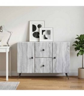 vidaXL Sideboard Grey Sonoma 89 x 34.5 x 60 cm Engineered Wood — V0672122535