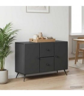 vidaXL Sideboard with Drawer Black 89 x 34.5 x 60 cm Engineered Wood — V0672122537