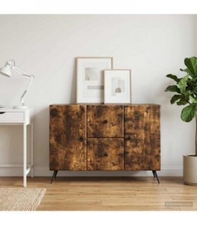 vidaXL Sideboard Smoked Oak 89 x 34.5 x 60 cm Engineered Wood — V0672122539