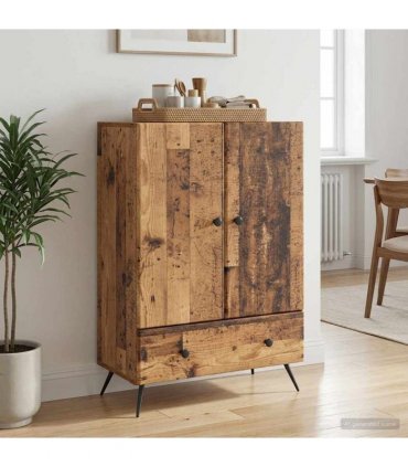 vidaXL Sideboard Old Wood 66 x 34.5 x 95 cm Engineered Wood — V0672122542