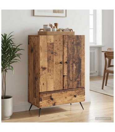 vidaXL Sideboard Old Wood 66 x 34.5 x 95 cm Engineered Wood — V0672122542