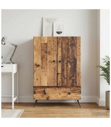 vidaXL Sideboard Old Wood 66 x 34.5 x 95 cm Engineered Wood — V0672122542