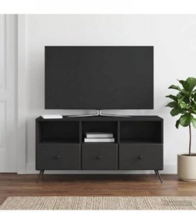 vidaXL TV Cabinet with Drawer Black 102 x 34.5 x 50 cm Engineered Wood — V0672122550