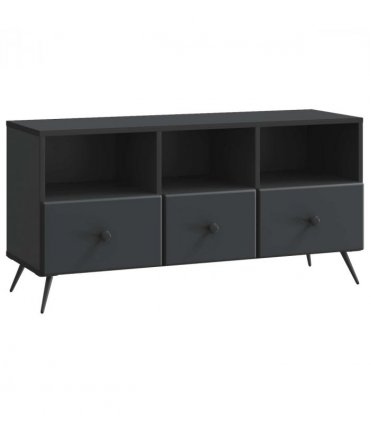 vidaXL TV Cabinet with Drawer Black 102 x 34.5 x 50 cm Engineered Wood — V0672122550