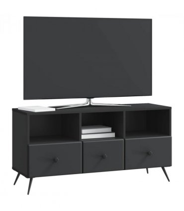 vidaXL TV Cabinet with Drawer Black 102 x 34.5 x 50 cm Engineered Wood — V0672122550