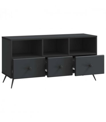 vidaXL TV Cabinet with Drawer Black 102 x 34.5 x 50 cm Engineered Wood — V0672122550