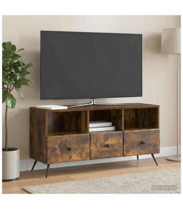 vidaXL TV Cabinet Smoked Oak 102 x 34.5 x 50 cm Engineered Wood — V0672122554