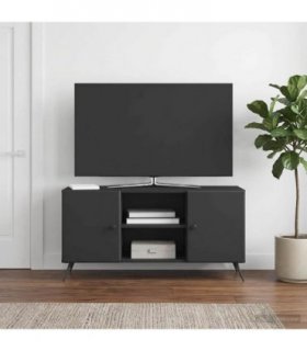 vidaXL TV Cabinet Black 102 x 34.5 x 50 cm Engineered Wood — V0672122567