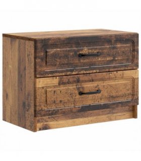vidaXL Bedside Cabinet Old Wood 62 x 34.5 x 44.5 cm Engineered Wood — V0672122610