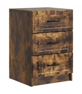 vidaXL Bedside Cabinet Smoked Oak 43 x 41 x 63.5 cm Engineered Wood — V0672122613