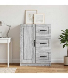 vidaXL Sideboard Grey Sonoma 66 x 34.5 x 87 cm Engineered Wood — V0672122646