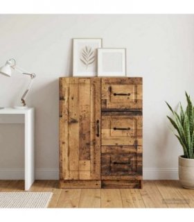 vidaXL Sideboard Old Wood 66 x 34.5 x 87 cm Engineered Wood — V0672122649