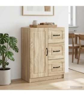 vidaXL Sideboard Sonoma Oak 66 x 34.5 x 87 cm Engineered Wood — V0672122650