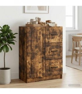 vidaXL Sideboard Smoked Oak 66 x 34.5 x 87 cm Engineered Wood — V0672122651