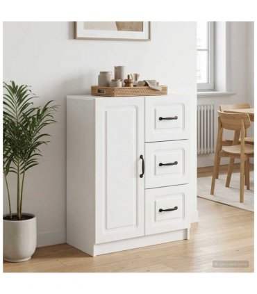 vidaXL Sideboard High Gloss White 66 x 34.5 x 87 cm Engineered Wood — V0672122652