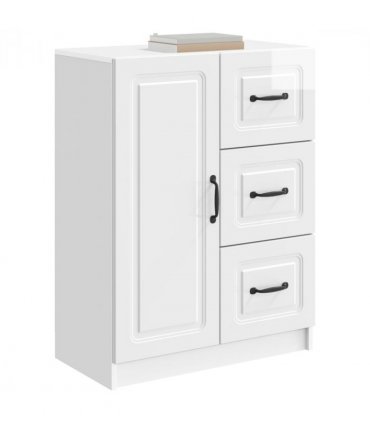 vidaXL Sideboard High Gloss White 66 x 34.5 x 87 cm Engineered Wood — V0672122652