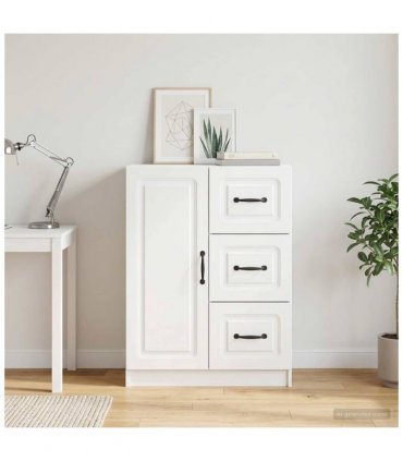 vidaXL Sideboard High Gloss White 66 x 34.5 x 87 cm Engineered Wood — V0672122652