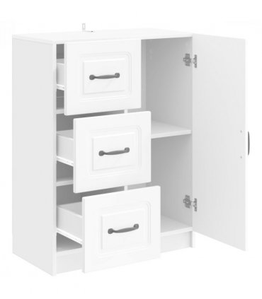 vidaXL Sideboard High Gloss White 66 x 34.5 x 87 cm Engineered Wood — V0672122652