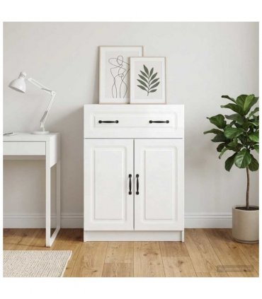 vidaXL Sideboard High Gloss White 66 x 34.5 x 87 cm Engineered Wood — V0672122654