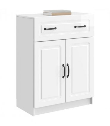 vidaXL Sideboard High Gloss White 66 x 34.5 x 87 cm Engineered Wood — V0672122654