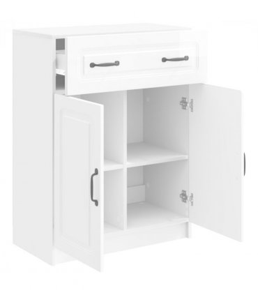 vidaXL Sideboard High Gloss White 66 x 34.5 x 87 cm Engineered Wood — V0672122654