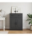 vidaXL Sideboard with Drawer Black 66 x 34.5 x 87 cm Engineered Wood — V0672122655