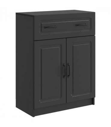 vidaXL Sideboard with Drawer Black 66 x 34.5 x 87 cm Engineered Wood — V0672122655