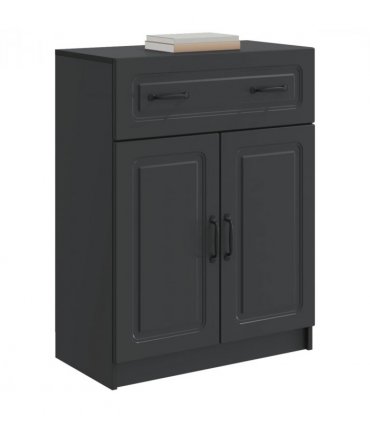 vidaXL Sideboard with Drawer Black 66 x 34.5 x 87 cm Engineered Wood — V0672122655