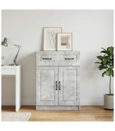 vidaXL Sideboard Concrete Grey 66 x 34.5 x 87 cm Engineered Wood — V0672122657