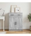 vidaXL Sideboard Grey Sonoma 66 x 34.5 x 87 cm Engineered Wood — V0672122659
