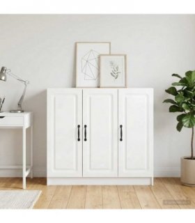 vidaXL Sideboard High Gloss White 89 x 34.5 x 77 cm Engineered Wood — V0672122663