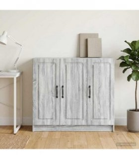 vidaXL Sideboard Grey Sonoma 89 x 34.5 x 77 cm Engineered Wood — V0672122665