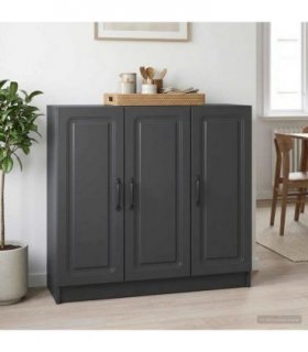 vidaXL Sideboard Black 89 x 34.5 x 77 cm Engineered Wood — V0672122667