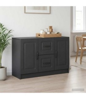 vidaXL Sideboard with Drawer Black 89 x 34.5 x 57 cm Engineered Wood — V0672122671