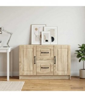 vidaXL Sideboard Sonoma Oak 89 x 34.5 x 57 cm Engineered Wood — V0672122673