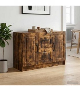 vidaXL Sideboard Smoked Oak 89 x 34.5 x 57 cm Engineered Wood — V0672122675