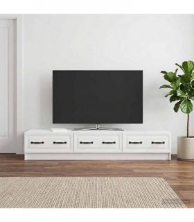 vidaXL TV Cabinet High Gloss White 147 x 34.5 x 27 cm Engineered Wood — V0672122715