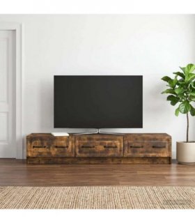 vidaXL TV Cabinet Smoked Oak 147 x 34.5 x 27 cm Engineered Wood — V0672122716