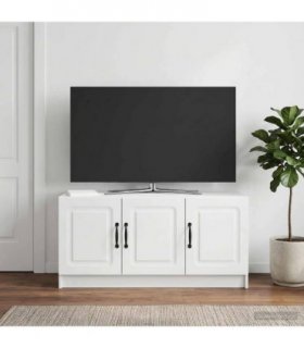 vidaXL TV Cabinet High Gloss White 99 x 34.5 x 47 cm Engineered Wood — V0672122723