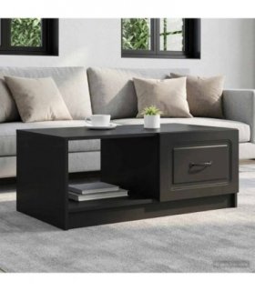 vidaXL Coffee Table Black 90 x 50 x 37 cm Engineered Wood — V0672122726