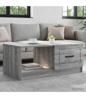 vidaXL Coffee Table Grey Sonoma 90 x 50 x 37 cm Engineered Wood — V0672122728