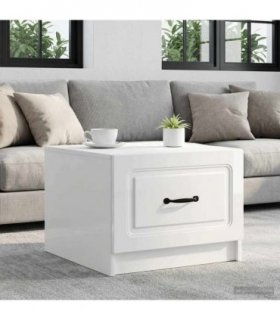 vidaXL Coffee Table High Gloss White 49 x 50 x 37 cm Engineered Wood — V0672122741