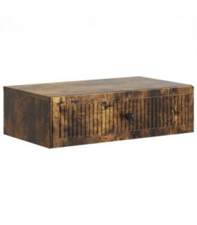 vidaXL Wall-Mounted Side Table Smoked Oak 59 x 34.5 x 17 cm