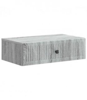vidaXL Wall-Mounted Side Table Grey Sonoma 59 x 34.5 x 17 cm