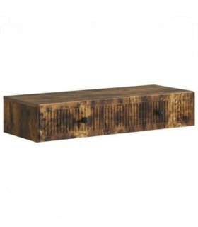 vidaXL Wall-Mounted Side Table Smoked Oak 87.5 x 34.5 x 17 cm