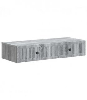 vidaXL Wall-Mounted Side Table Grey Sonoma 87.5 x 34.5 x 17 cm