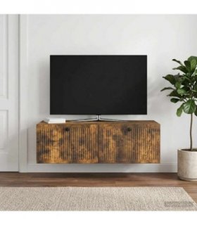 vidaXL Wall-Mounted TV Cabinet Wall-mounted Smoked Oak 98 x 41 x 30 cm